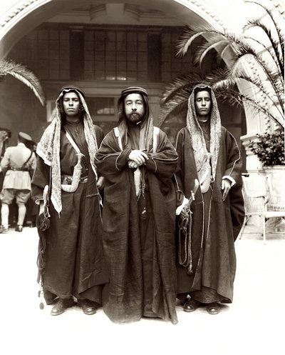 Sherif Abdullah with Sheikh Jwayber el-Otaiby of the Otaibeh Tribe, 1921 by A. Reid